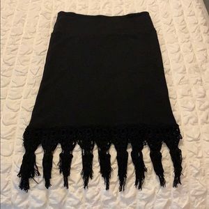 For Love and Lemons Black fringe skirt!